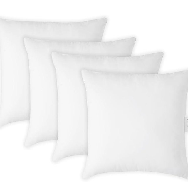 LANE LINEN 16x16 Throw Pillow Insert - Set of 4 White Inserts for Decorative Pillow Covers for Bed, Decorative Pillows for Bed, Couch Pillows, Throw Pillows for Couch