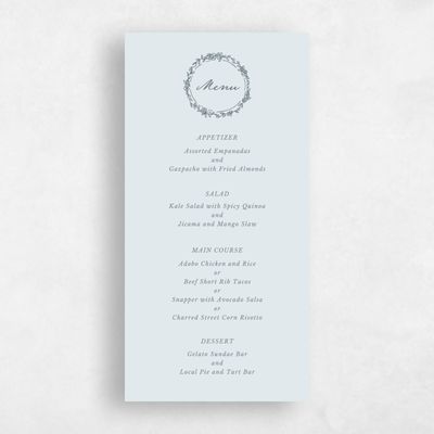Ice, Blue Wedding Menu - Violet