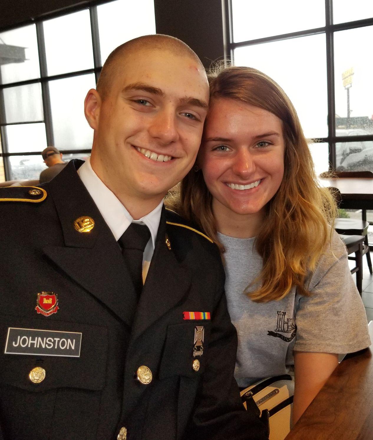 Seeing each other after 4 months while he was in basic training.