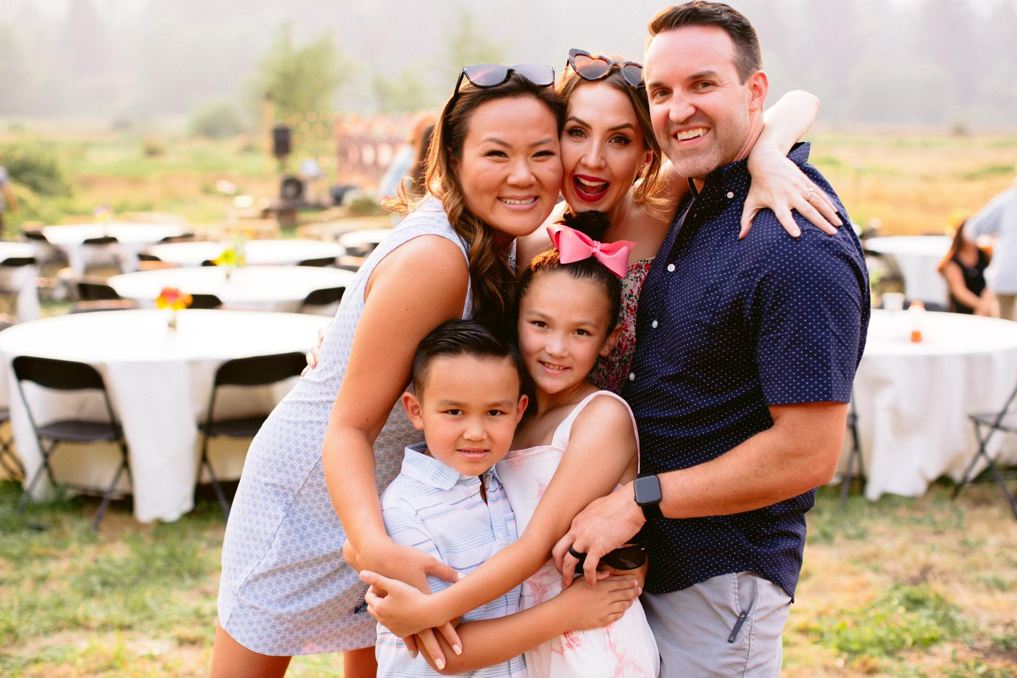 Alyssa’s Maid of Honor/cousin Hanna, Hanna’s husband Jimmy (also the usher), their kids Ella (flower girl) and Lil’ Jim (ring bearer)