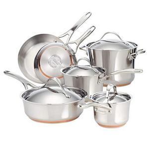 Anolon Nouvelle Copper Stainless Steel 10-Piece Cookware Set