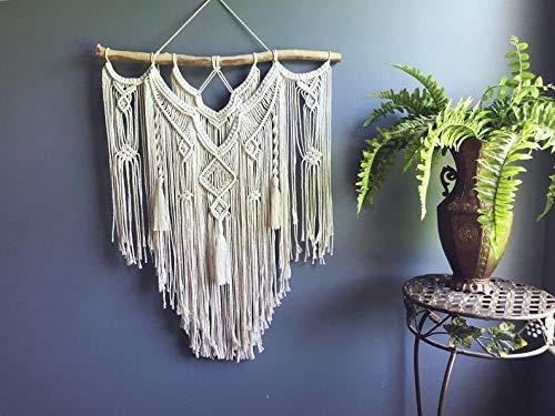 WILD COTTON Fiber Arts Macrame Wall Hanging Art Woven Boho Home Décor, Geometric Beautiful Wall Art for Apartment, Dorm Room Decoration, 23" W x 33" L