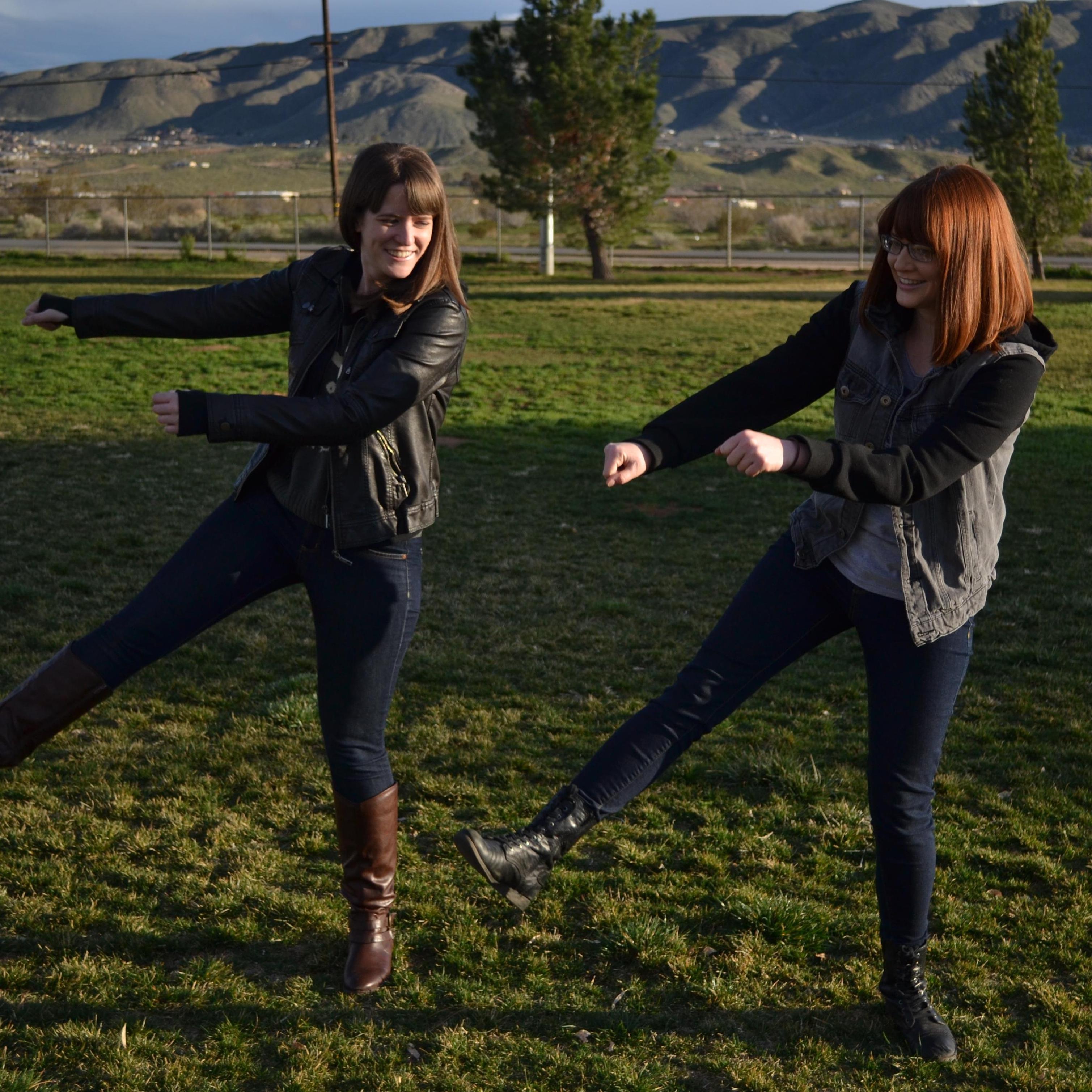 Nichole and Kristine goofing around. Photo by Mat Enos