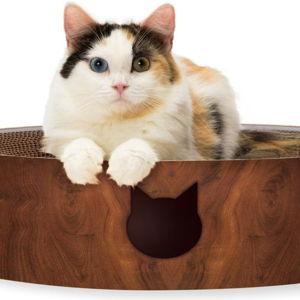 NECOICHI Cozy Cat Scratcher Bowl Toy, Dark Cherry, X-Large - Chewy.com