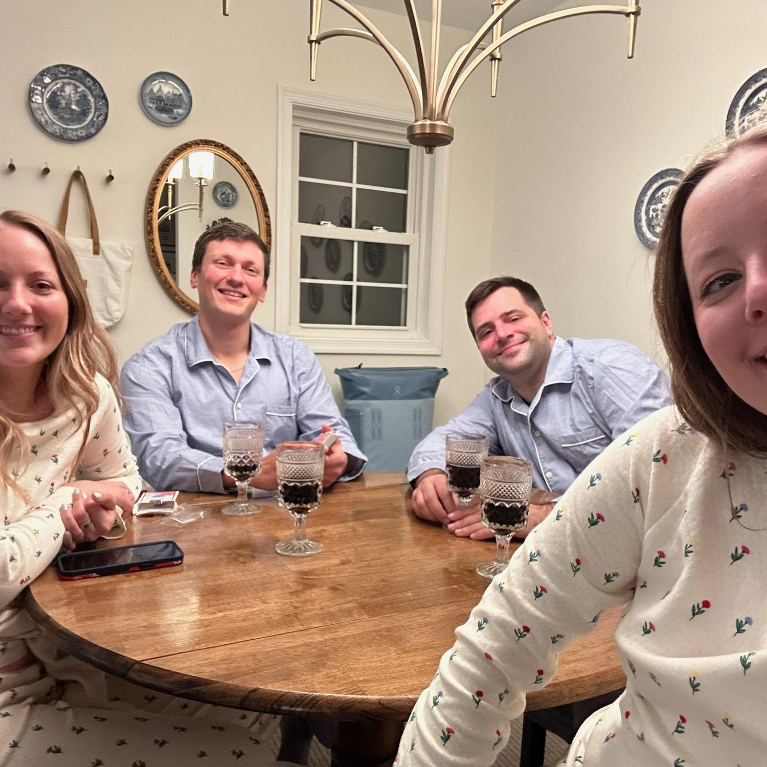 Matching PJs @ Rosehill Cottage with Lily & Mike for Maria’s 30th Birthday!