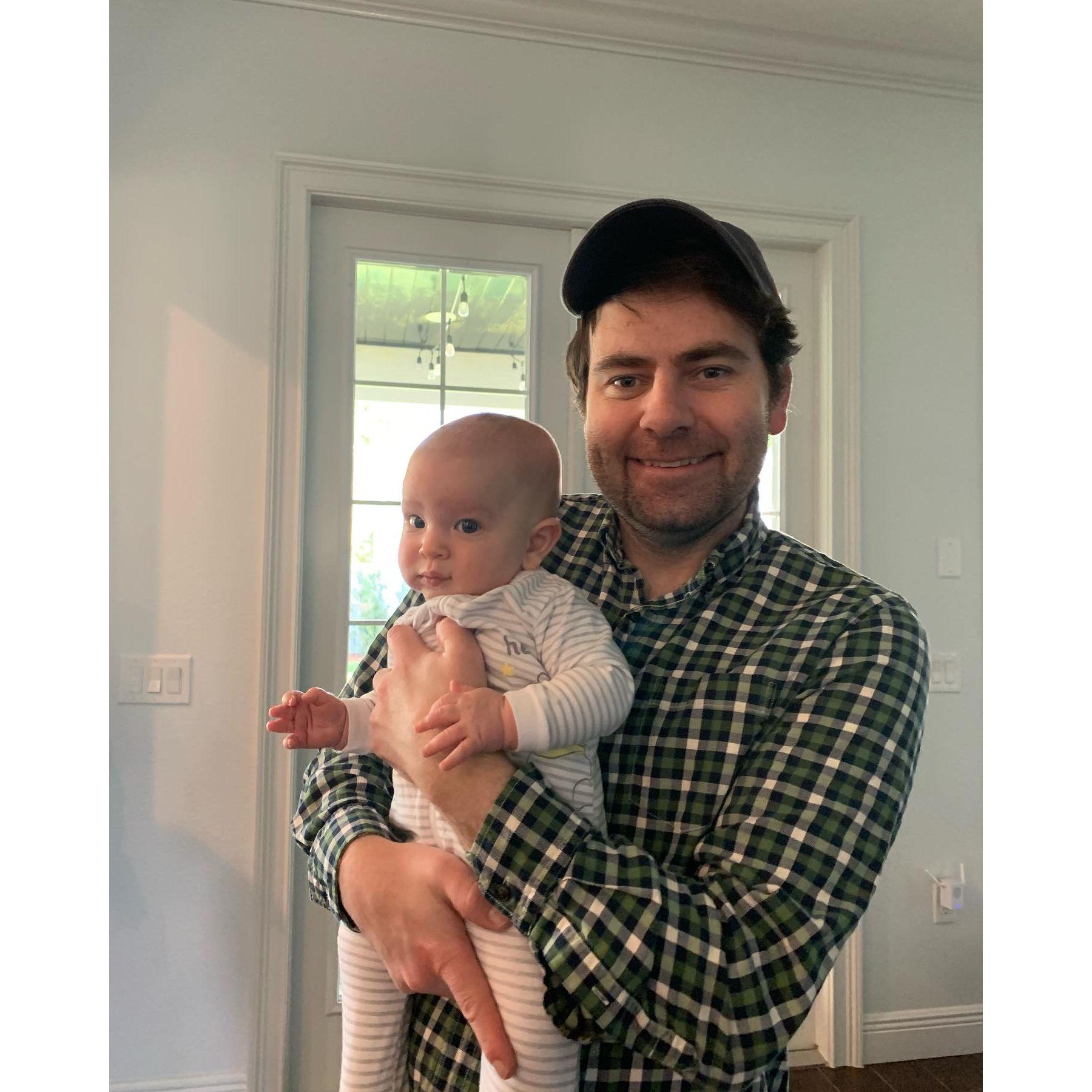 First time meeting baby Cameron