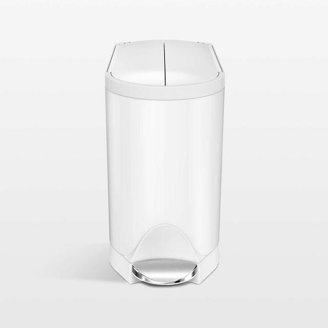 simplehuman ® White Metal Butterfly Trash Can