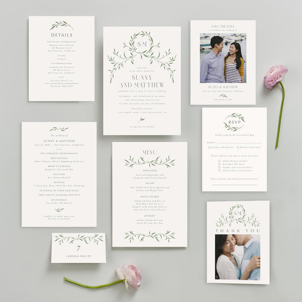 Clairemont Classic | Bright Sage | Zola Wedding Invitations