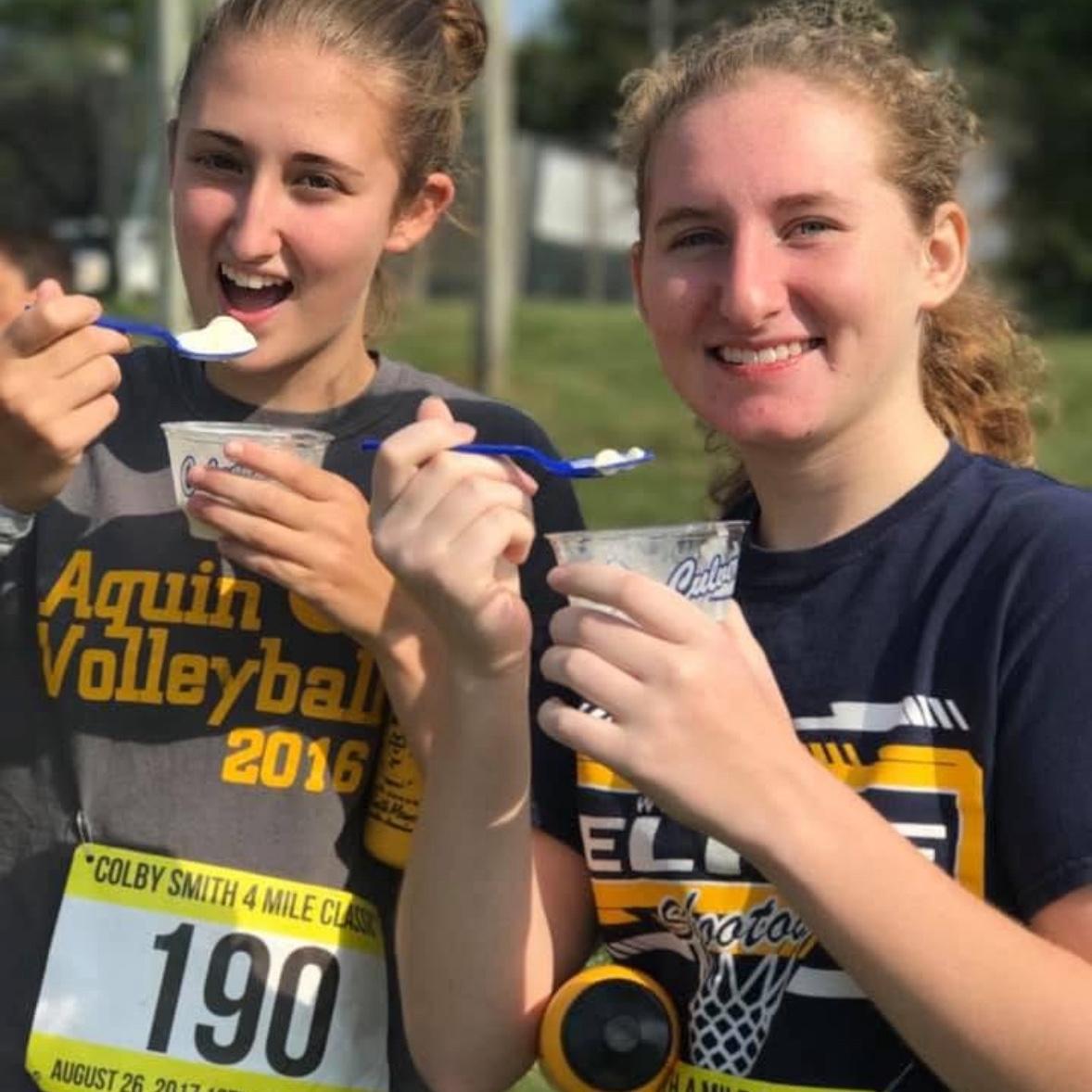 Emma and maid of honor Ashley circa 2017