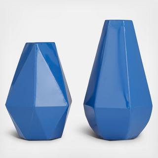 2-Piece Contemporary Geometric Vase Set