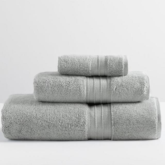 Heathered Gray Hydrocotton Organic Bath/Hand/Washcloth, Set of 3