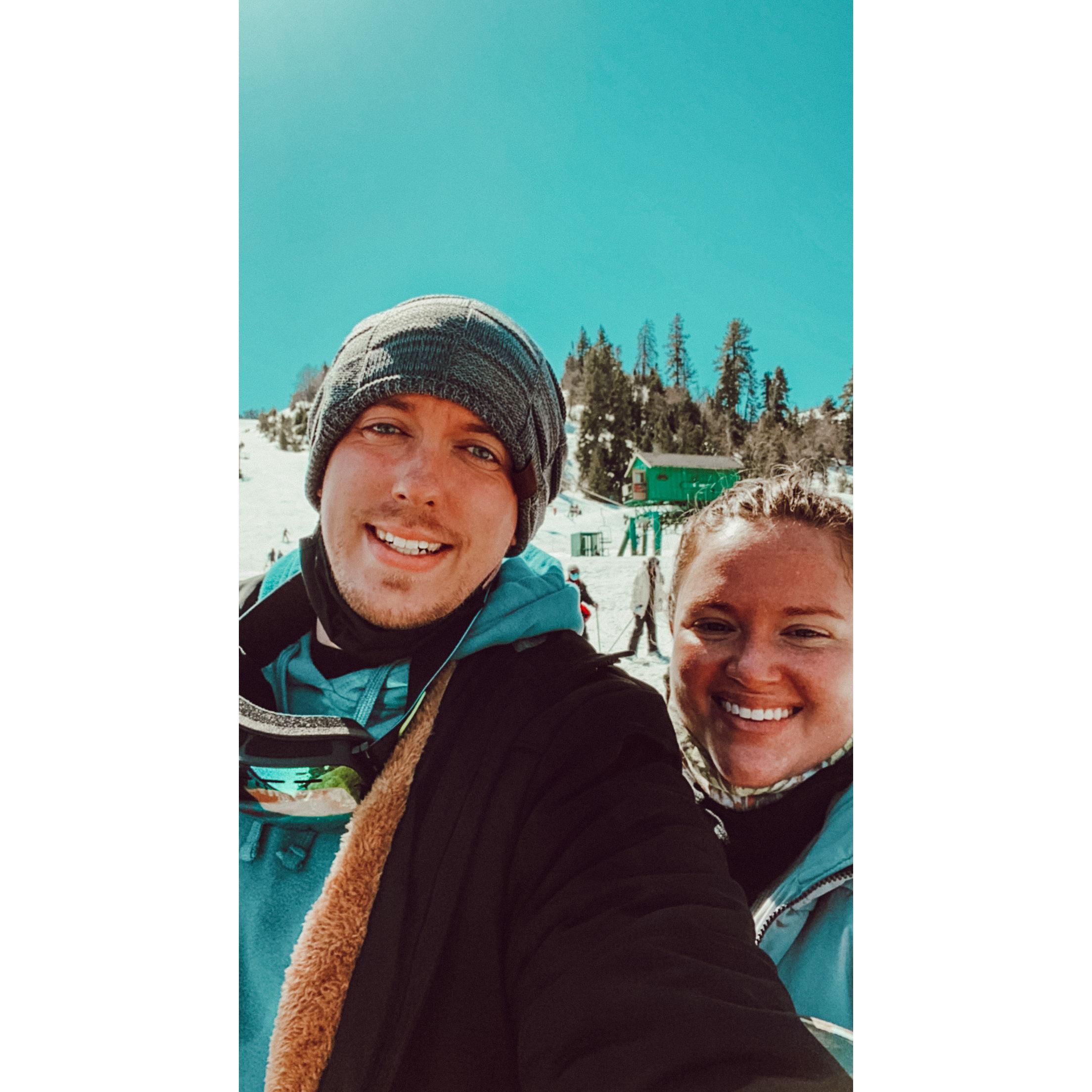 Our first time snowboarding - Big Bear Mountain