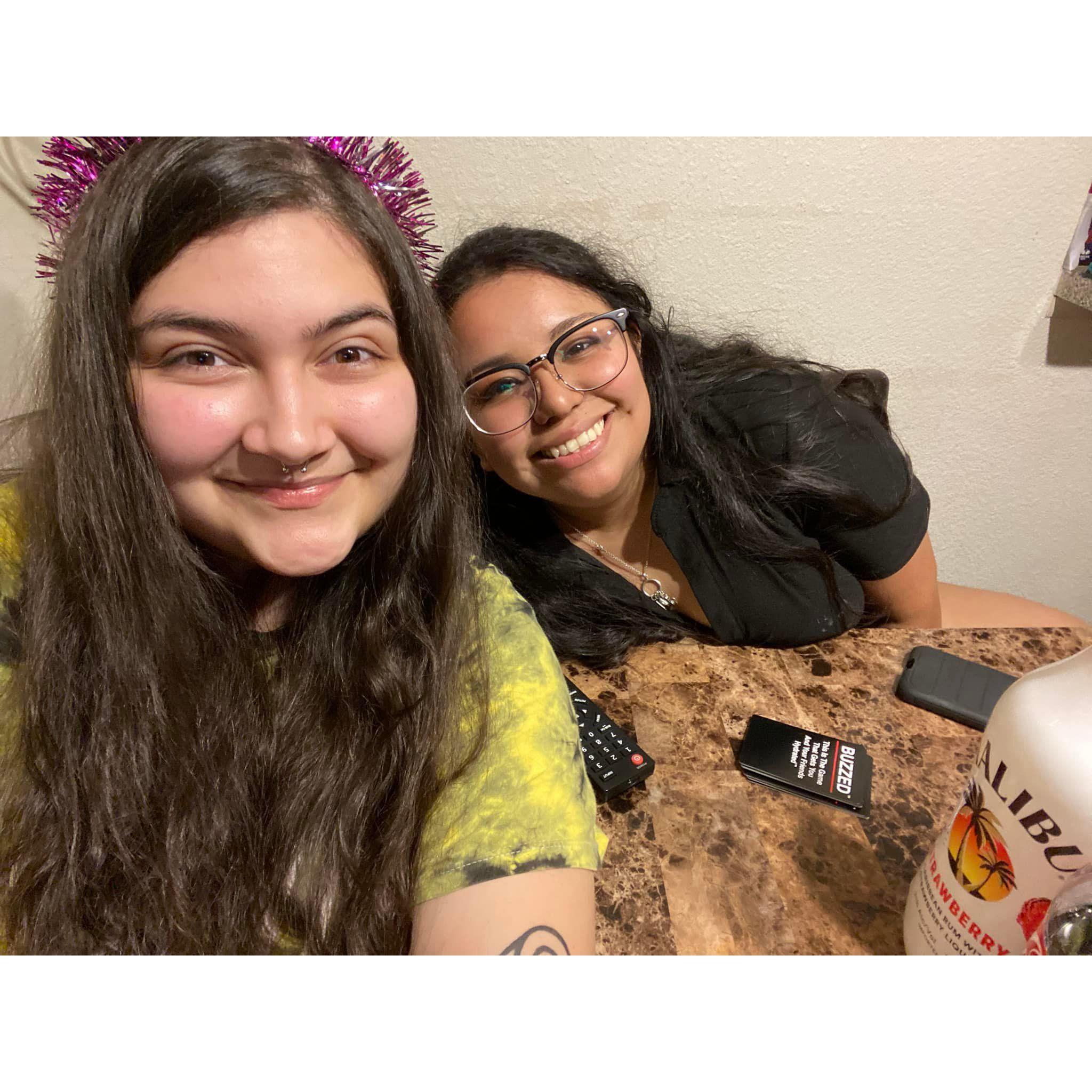 Hel and her Maid of Honor, Marissa, celebrating her acceptance in her University to study music.