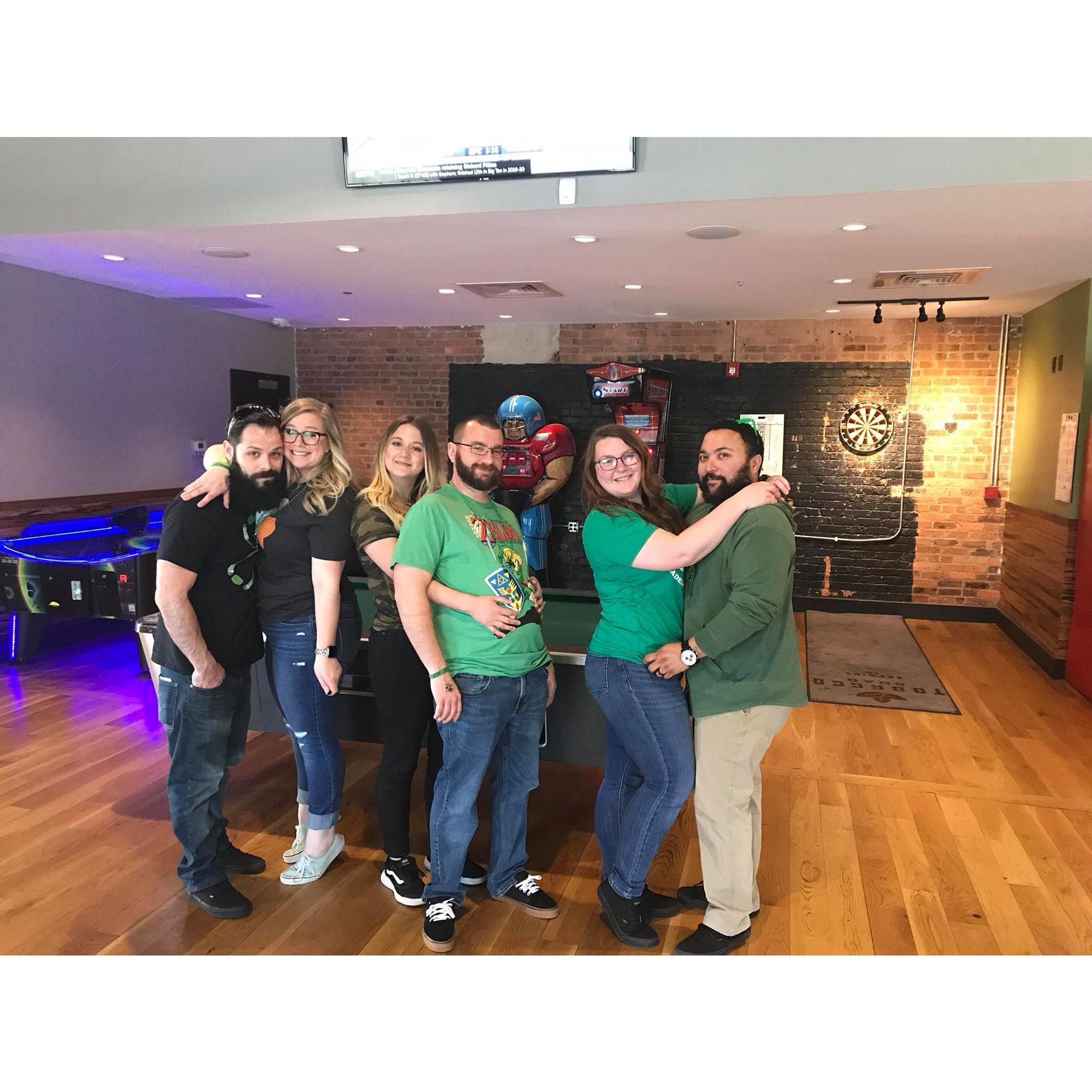 St. Patrick's Day celebrations in Raleigh, Nc with Megan and C.J. Barton and Maddie and Luther Woodruff.
