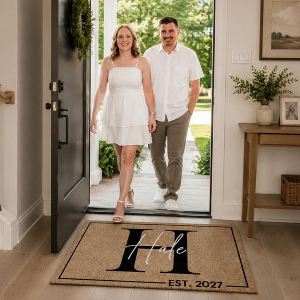 Monogram Family Name - Personalized Doormat