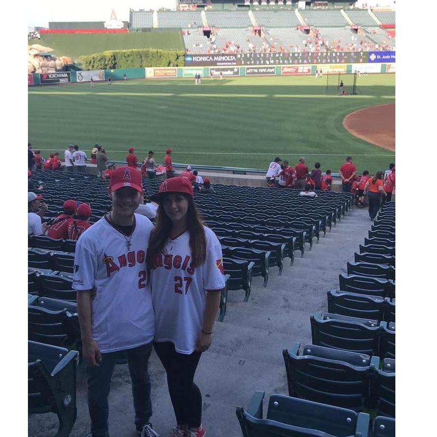 Hayden took Katie to her first Angel's game! It was a blast!