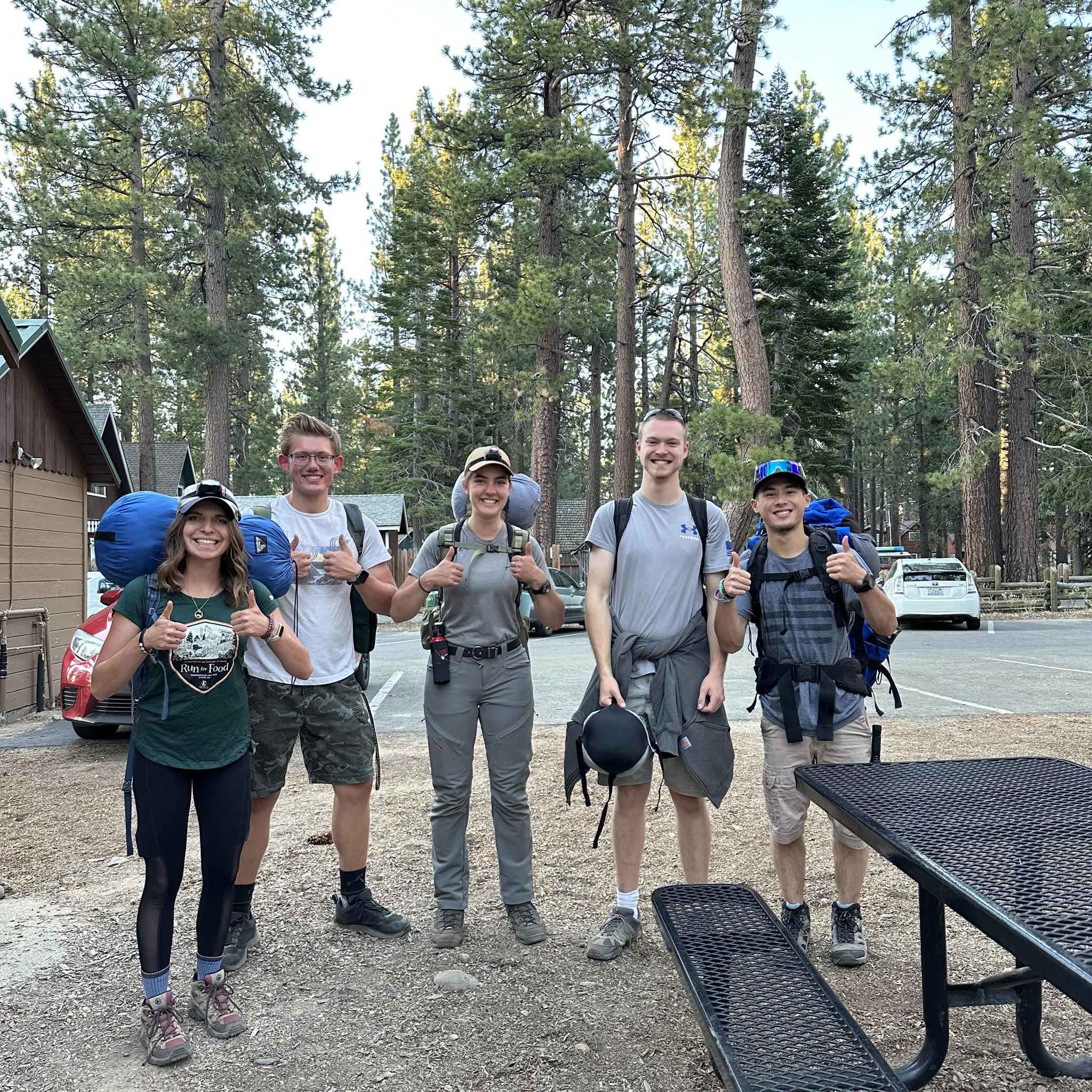 The OG group ready to hike Mt. Tallac near the end of the Lake Tahoe Summer Mission