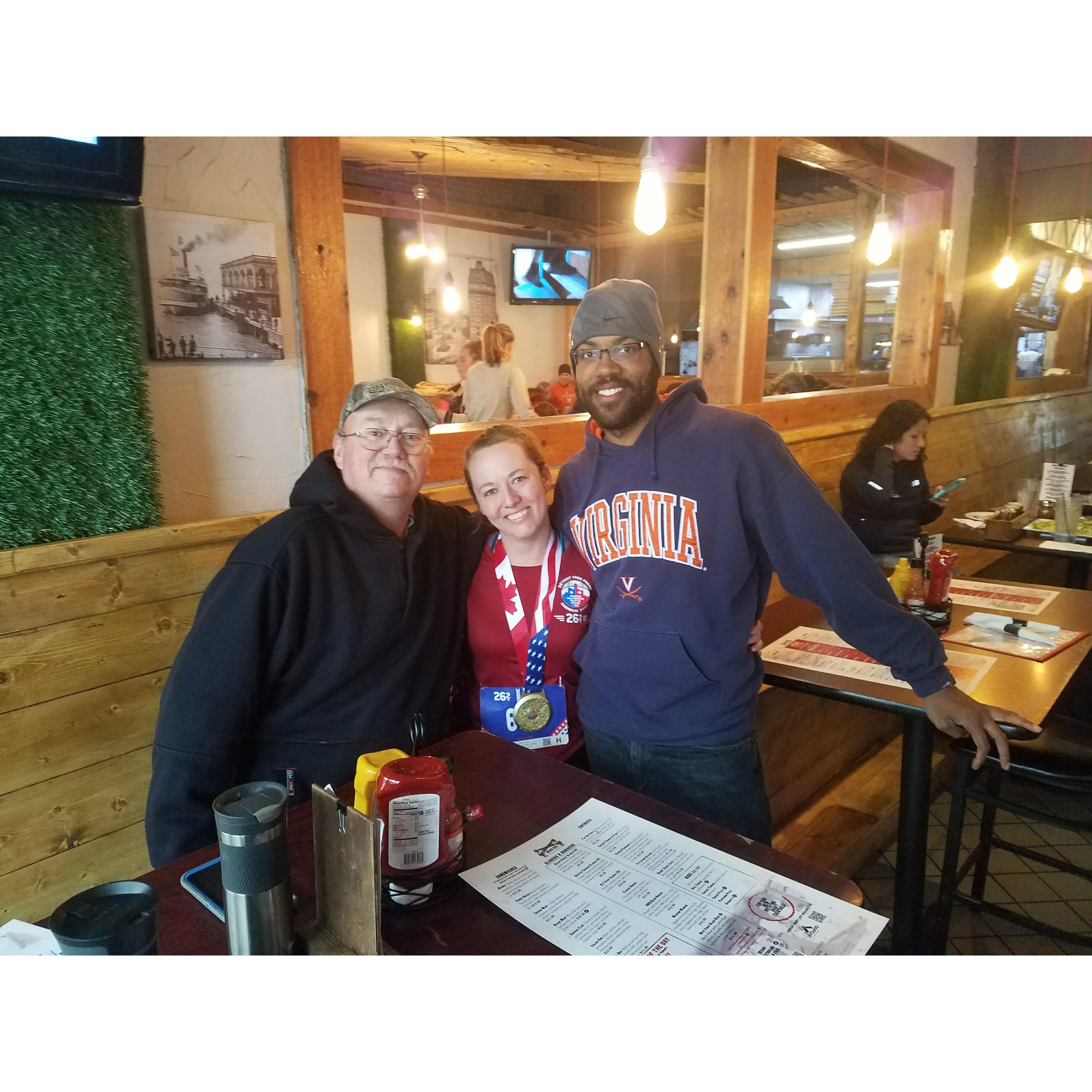 Jordan hopes he never has to cheer Ashley on in another marathon (but he knows he will...)