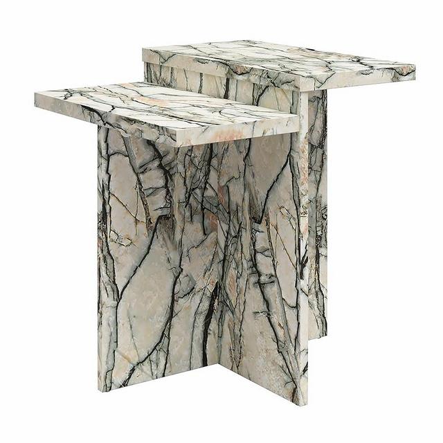 CosmoLiving by Cosmopolitan Brielle Accent Table, Onyx Marble