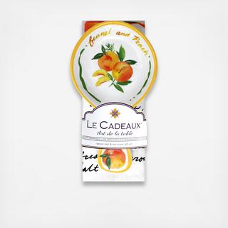 Fennel & Peach Slaw 2-Piece Spoon Rest & Tea Towel Set