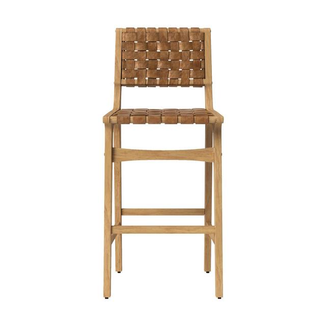 Ceylon Woven and Wood Barstool Brown & Natural Wood - Opalhouse™
