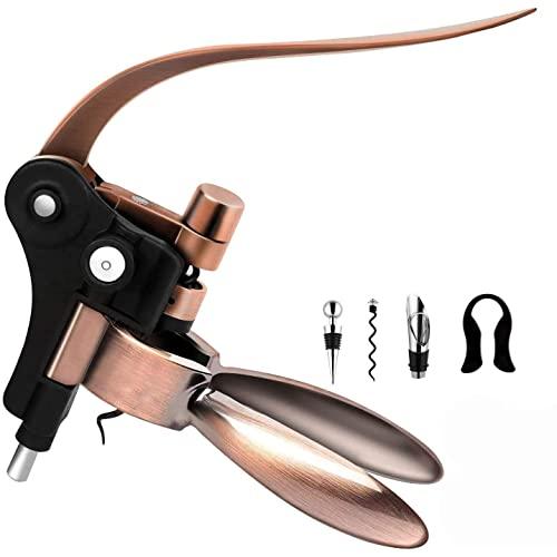 Rabbit Wine Bottle Opener Corkscrew Set-[2020 Upgraded] Holleringlan Wine Opener Kit With Foil Cutter,Wine Stopper And Extra Spiral