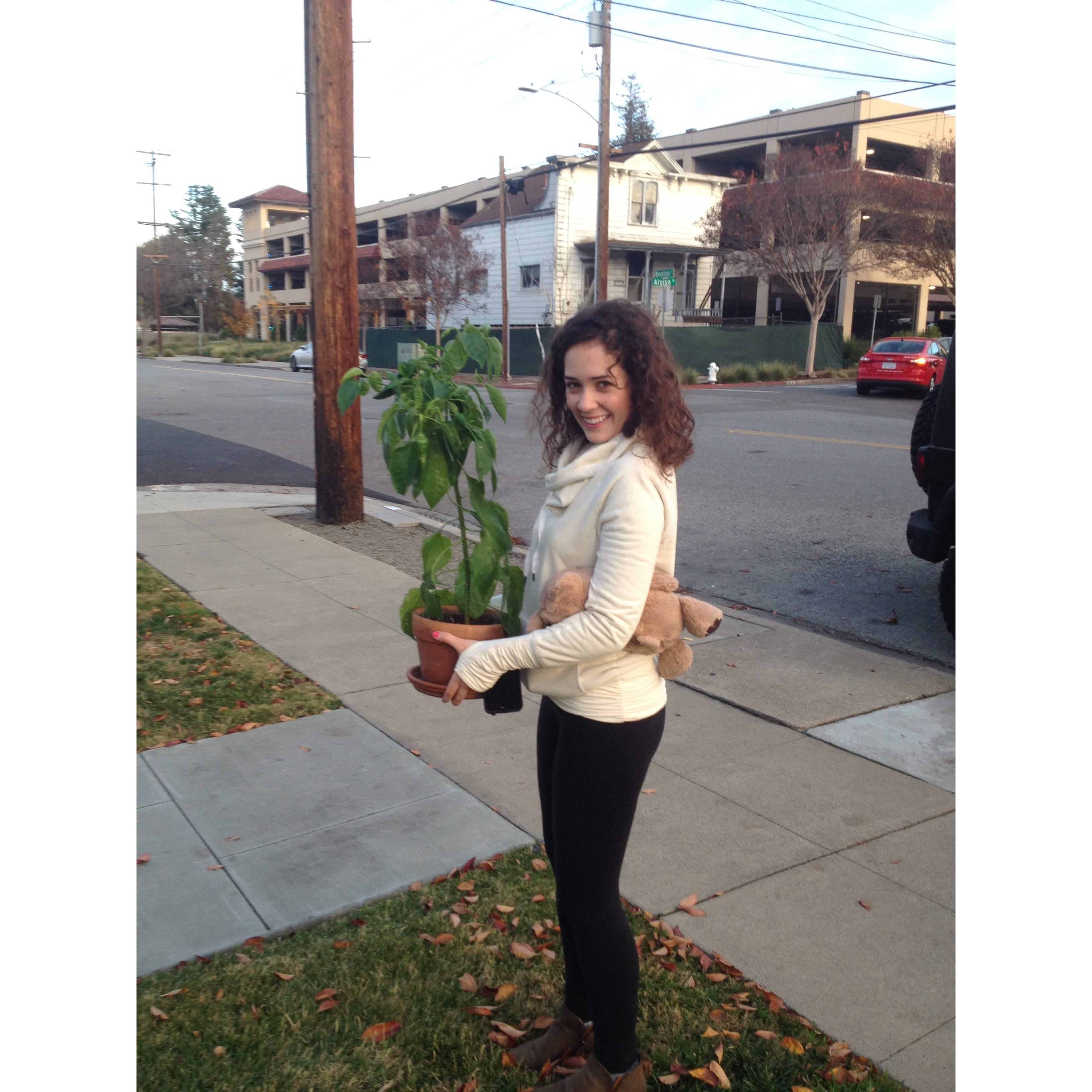 Tay moving houses junior year of college, December 2015