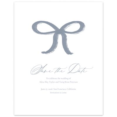 Blue Bordered Wedding Digital Save the Date - Chausey Portrait