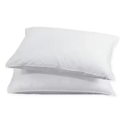 Puredown Goose/Down Standard/Queen Cotton Bed Pillows in White (Set of 2)
