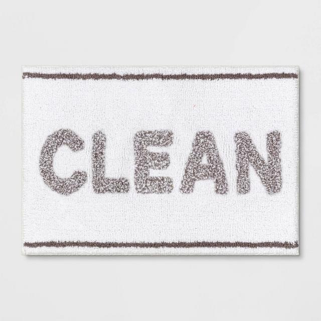 20"x32" Clean Tufted Bath Rug White/Gray - Room Essentials™
