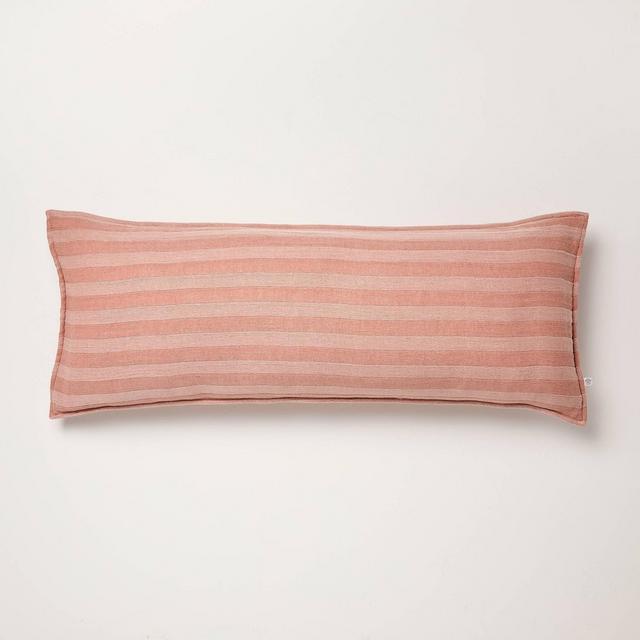 14"x36" Tonal Stripe Oblong Throw Pillow Rust - Hearth & Hand™ with Magnolia