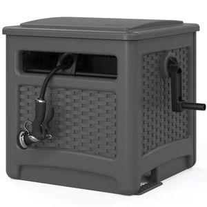 Suncast Wicker Hideaway Plastic 225-ft Container Hose Reel