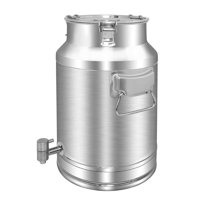 Togarhow 304 Stainless Steel 20 Liter Milk Can, 5.25 Gallon Wine Pail Bucket with Spigot and Sealed Lid, Heavy Duty
