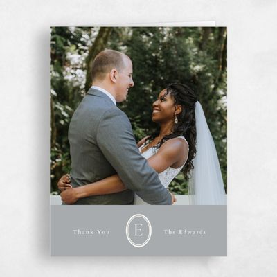 Pewter Gray, Grey Wedding Thank You - Manarola Photo