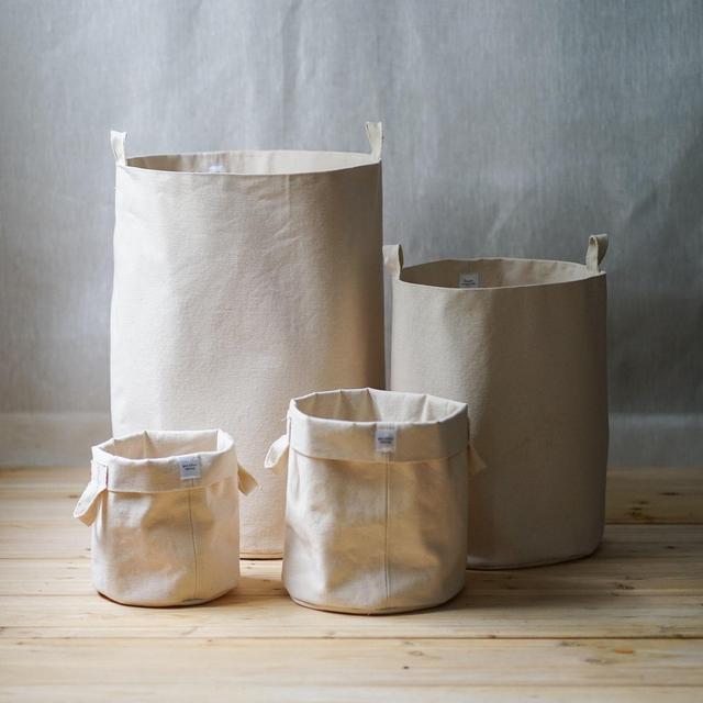 Natural canvas storage bins, 12oz double...