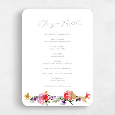Red Rounded Wedding Program - Springboro