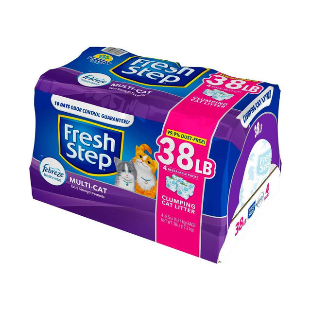 Fresh Step Multi-Cat Scented Litter with The Power of Febreze Clumping Cat Litter - 38lb