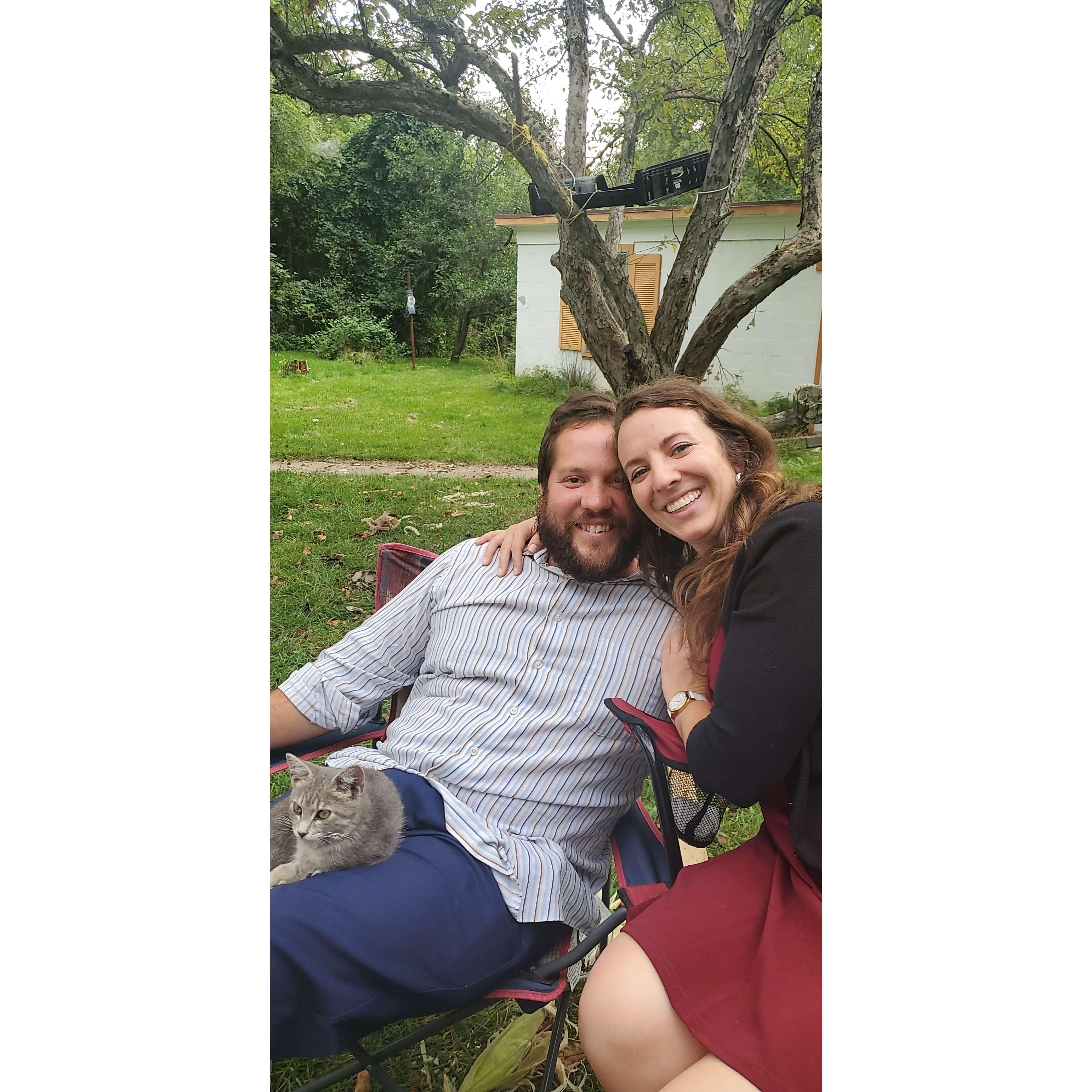 Hanging in the Wiitala's backyard after Mass; August 14, 2022.