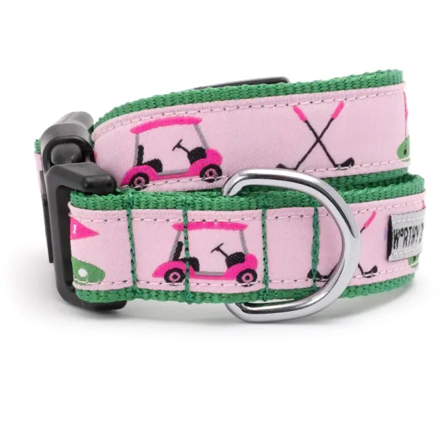 Golf Adjustable Dog Collar - The Worthy Dog - Pink - M