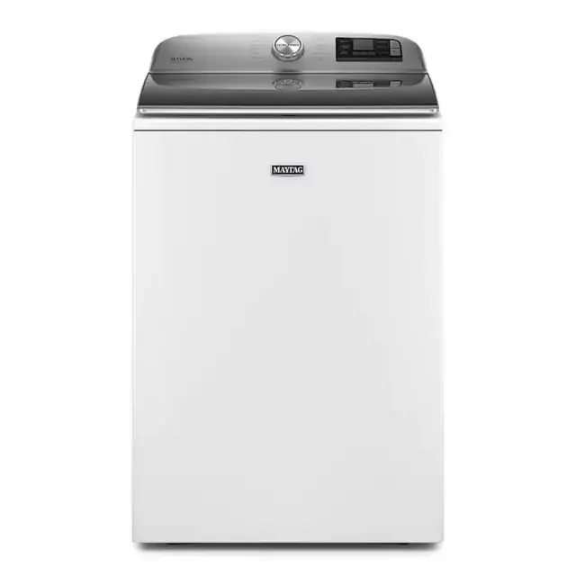 Maytag 5.3-cu ft Smart Capable High-Efficiency Top-Load Washer with Extra Power Button - White