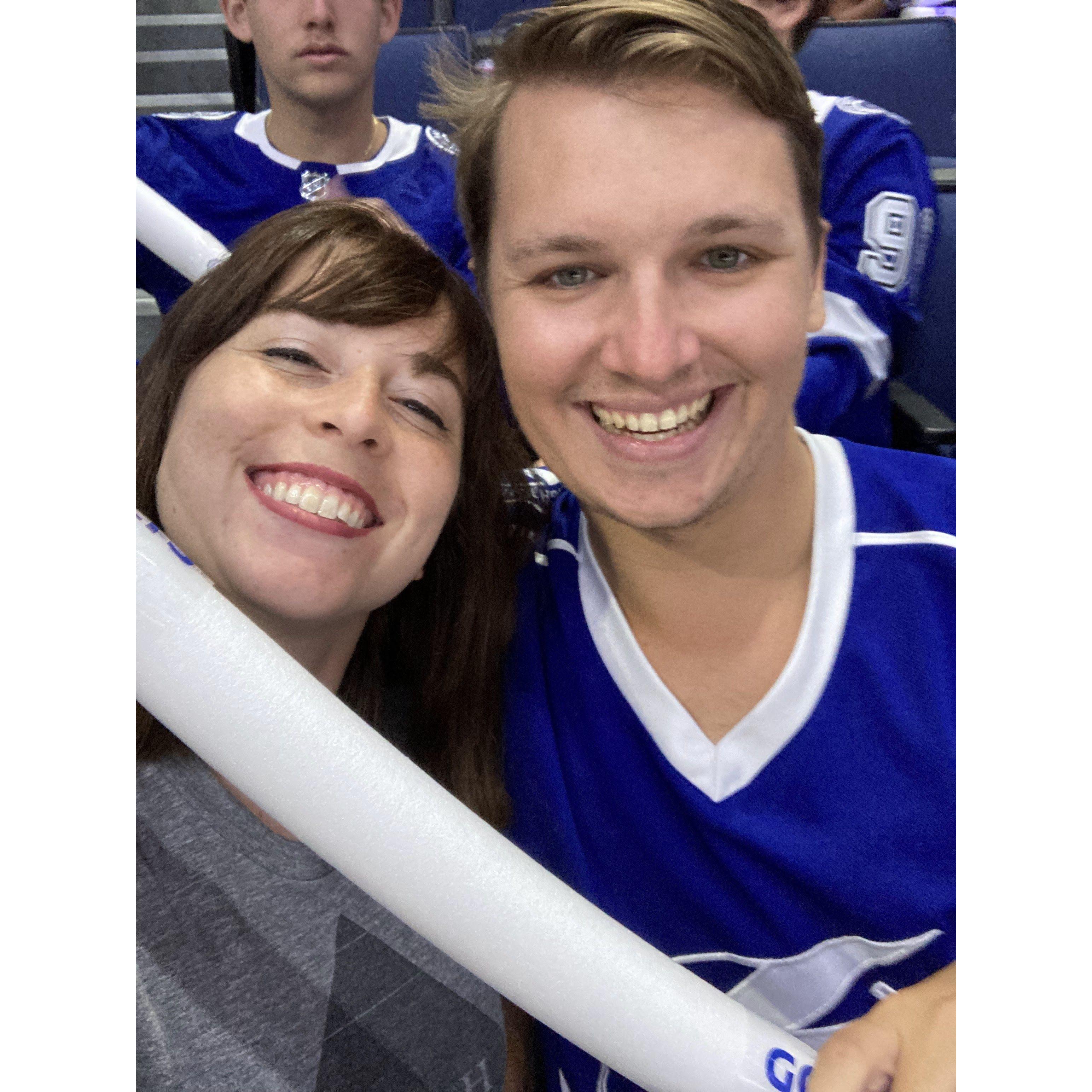 Kasey and Audrey both love the Tampa Bay Lightning and try to go to games whenever they can.