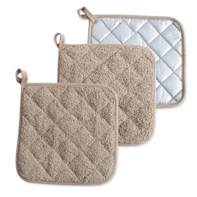 DII Terry Pot Holders in Stone (Set of 3)