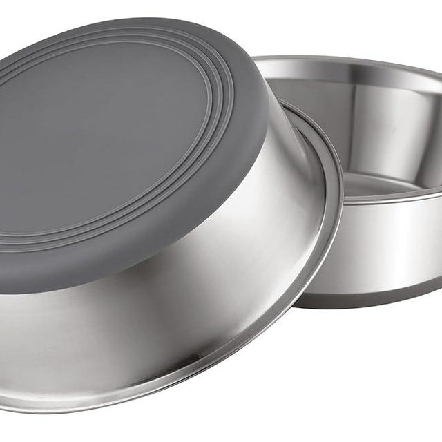 PEGYY11 Nonslip Stainless Steel Dog Bowls, 11.4 US Cup, 2 Count