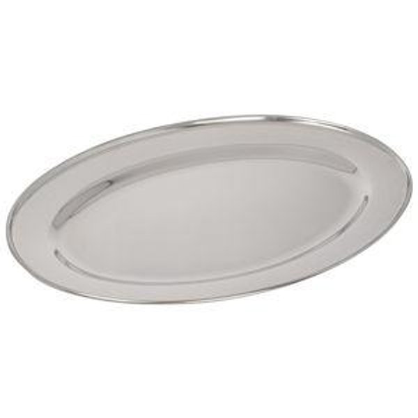 Winco OPL-16 Stainless Steel Oval Platter, 16-Inch by 10.25-Inch