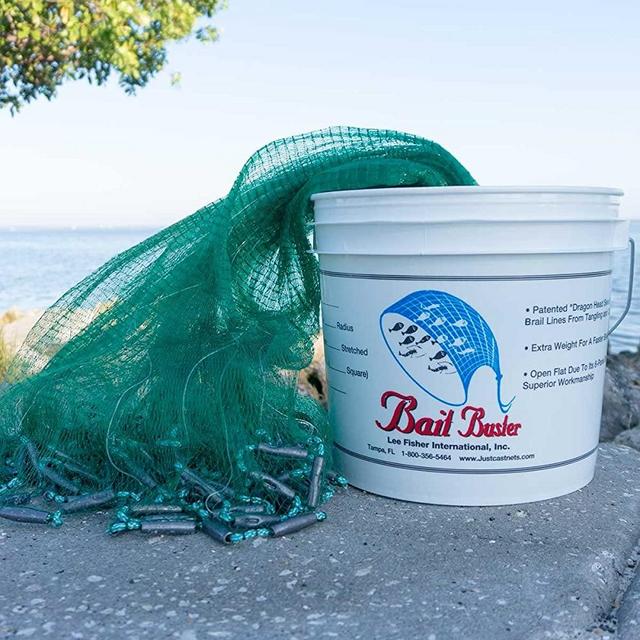 Bait Buster Professional Grade Minnow Cast Net 1/4" Sq. Mesh