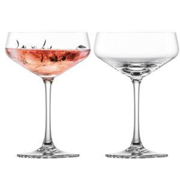 ZWIESEL GLAS Echo Cocktail Glass(Set of 4), Cocktail Coupe with Unique Pattern, Dishwasher-Safe Machine-Made Tritan Crystal Glasses, Made in Germany (9 Ounce)