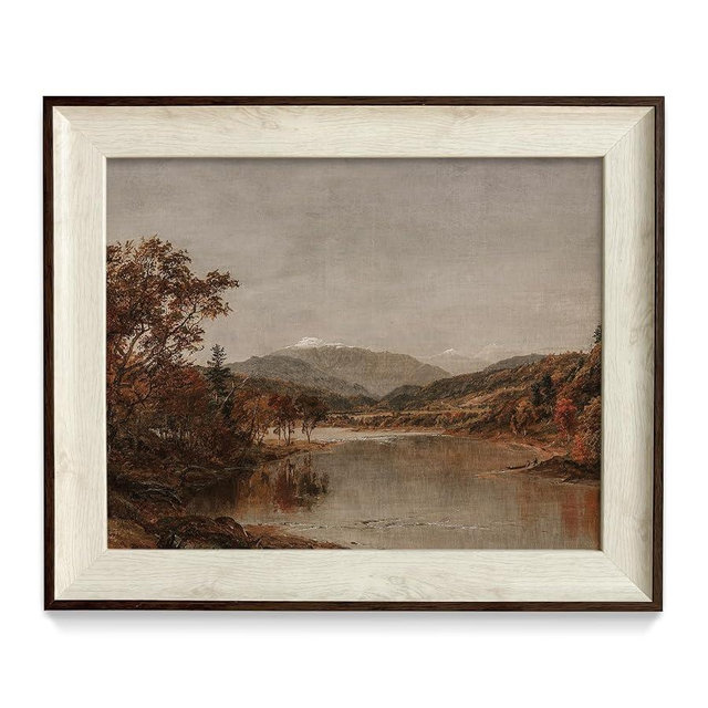 razliubit Vintage Landscape Framed Wall Art Prints, Replaceable Retro Wall Decors for Room Aesthtic, Small Framed Artwork Oil Painting for Bedroom Bathroom Kitchen Office Decor(10"x12")