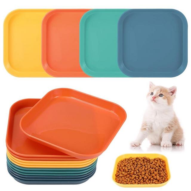 Fuyamp Whisker Fatigue Cat Bowl 12 Pieces 6 inch Cat Food Bowl Cat Feeding Plate Cat Dishes for Indoor Cats Food and Water