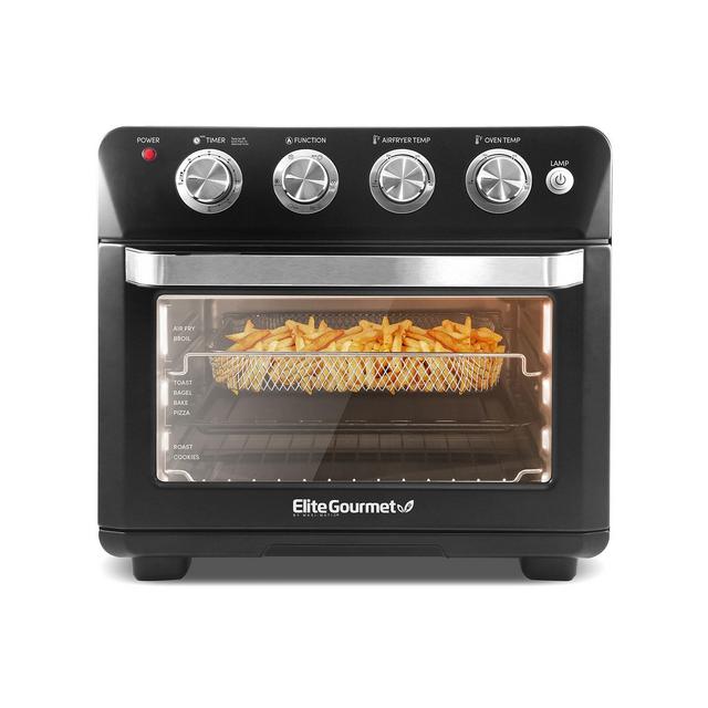 Elite Gourmet 26.5Qt. Air Fryer Convection Oven, XL Capacity, 12" Pizza, Adjustable Timer & Temperature Controls