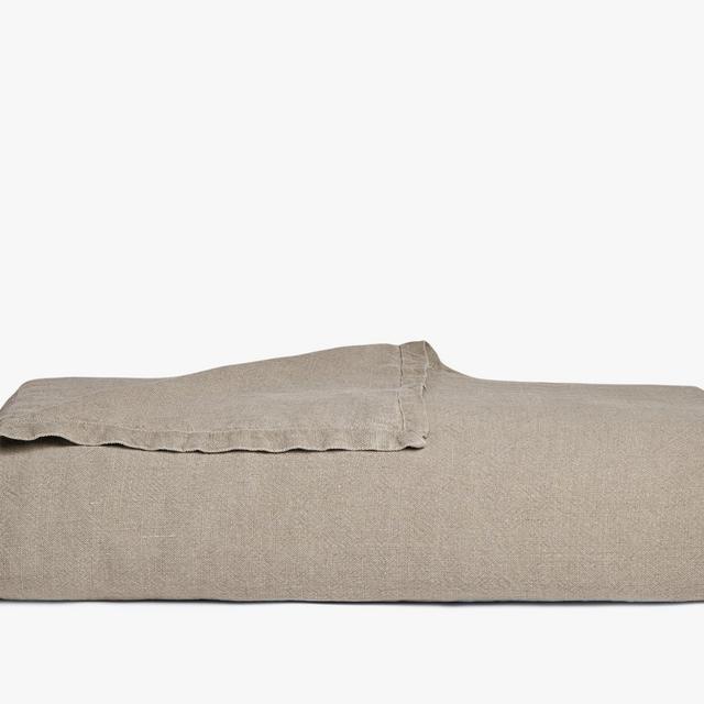 Vintage Linen Bed Cover - Full/Queen - Natural